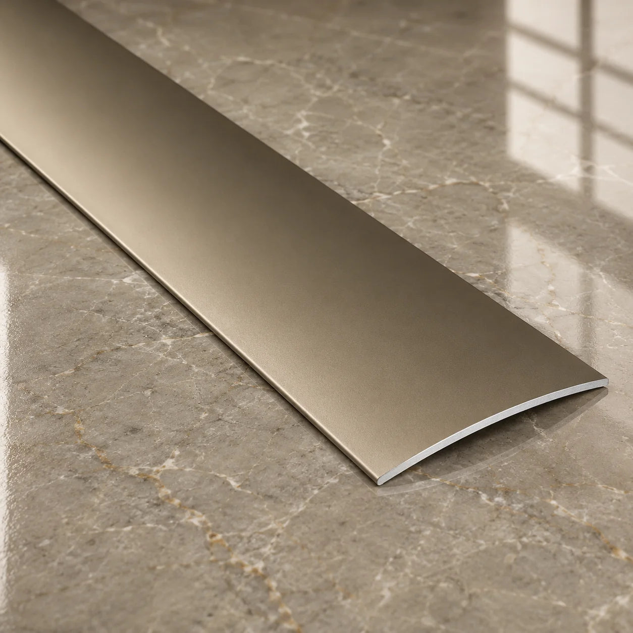 Self Adhesive Aluminium Door Threshold Strip 80 MM 60 MM x 1000 MM Length Anodised LPO80K LPO60K In Champagne Color